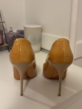 Jimmy Choo Glossy Mustard Yellow Stiletto Pumps